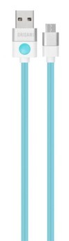 Kabel USB - microUSB 2.0 ORIGAMI 2m Niebieski - zdjęcie 2