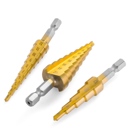 Wiertła stopniowe stożkowe SPM-T01 3szt - zdjęcie 2