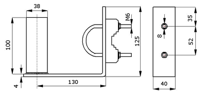 Uchwyt internetowy ścienny U - zdjęcie 2