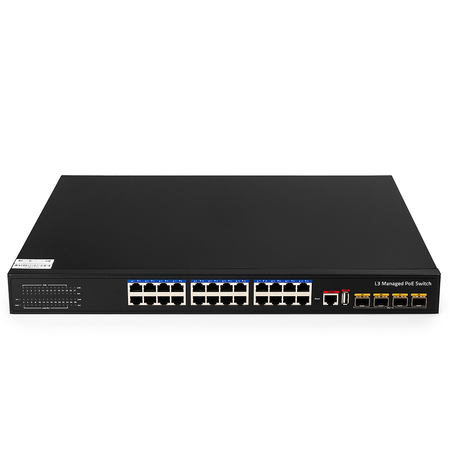 Switch LAN Gigabit zarządzalny L3 GS5024PS4 400W 24x PoE 10G 4x SFP - zdjęcie 2