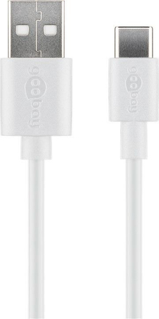 Kabel USB-C - USB typu A 2.0 Goobay Biały 2m