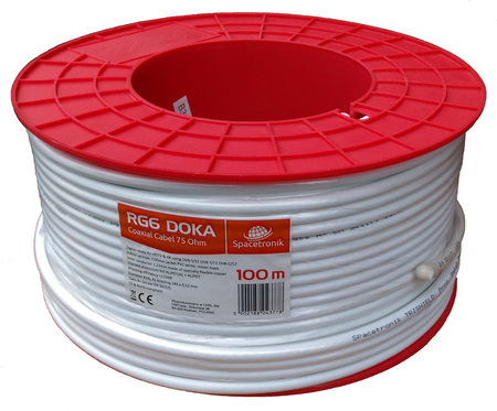 Kabel RG6 Spacetronik DOKA 4K 113 CU Trishield 1mb. - zdjęcie 2
