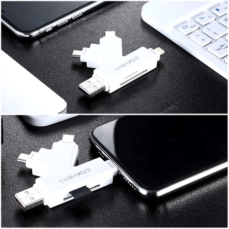 Czytnik kart pamięci SD microSD 4w1 USB USB-C Lightning microUSB SPU-CR01