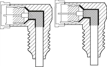 Przyłącze antenowe FF SAT wtyk-wtyk CZARNE KĄTOWE Goobay 5m