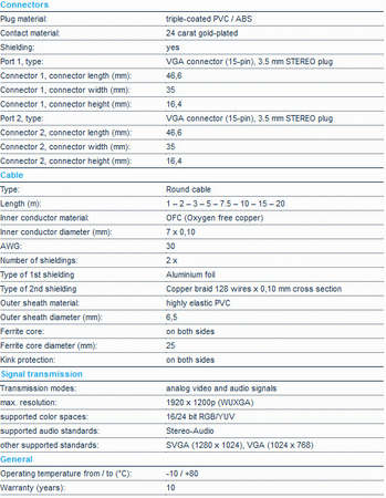 CLICKTRONIC Kabel VGA + Audio 2m - zdjęcie 2