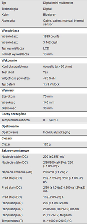 Multimetr cyfrowy 10A AC/DC TÜV/GS PeakTech 1070 - zdjęcie 2