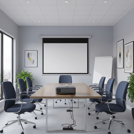 Ekran projekcyjny zwijany ręcznie 120" 16:9 biały - zdjęcie 2