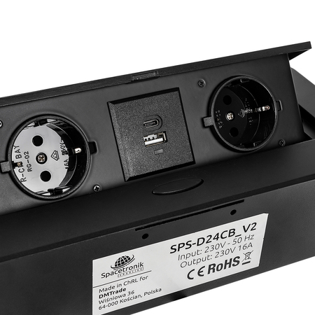 Gniazdka chowane w blacie Spacetronik SPS-D24CB V2