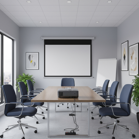 Ekran projekcyjny zwijany ręcznie 72" 16:9 biały - zdjęcie 2