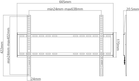 Uchwyt TV Goobay BASIC FIXED L 37"-70" do 35kg - zdjęcie 2