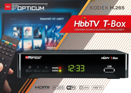 Tuner DVB-T2 HBBTV T-BOX Opticum HEVC - zdjęcie 2