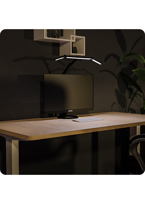 Biurkowa Lampa LED Spacetronik Glow D1, oświetlenie biurkowe, lampa kreślarska, ergonomiczne oświetlenie
