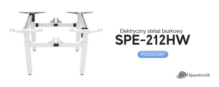 Stelaż biurkowy biały podwójny uniwersalny Spacetronik SPE-212HW