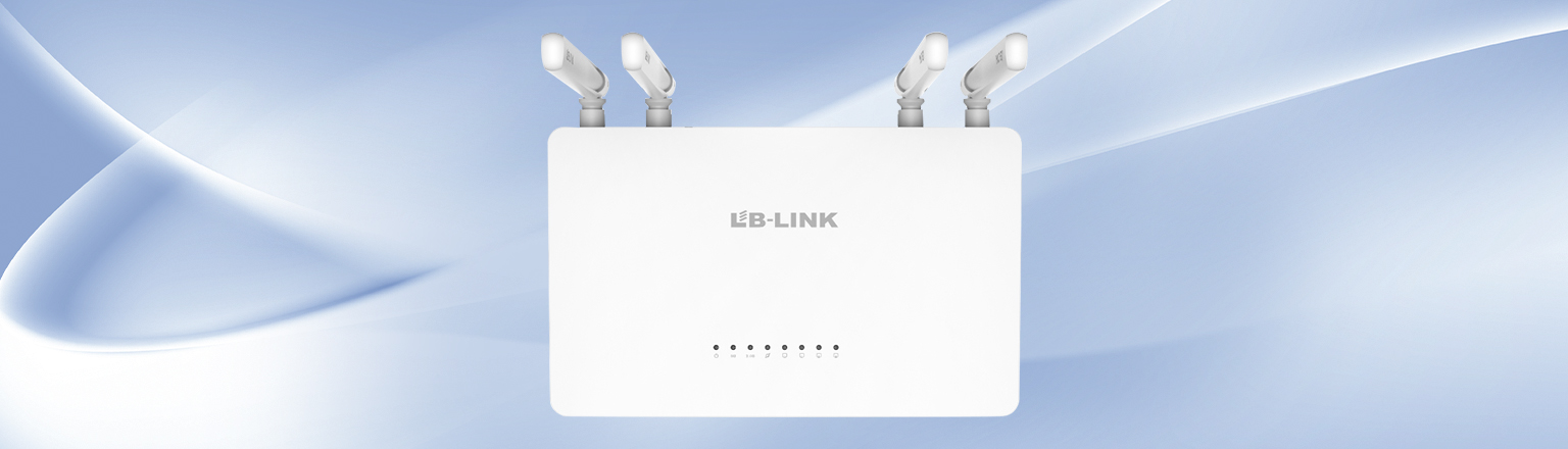 Router 5G LB-LINK BL-W1210M w kolorze białym z czterema antenami na bokach