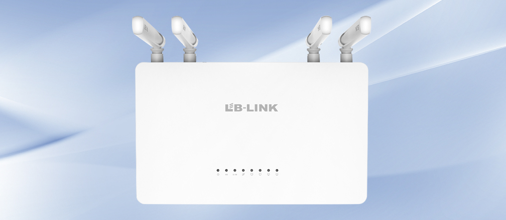 Router 5G LB-LINK BL-W1210M w kolorze białym z czterema antenami na bokach