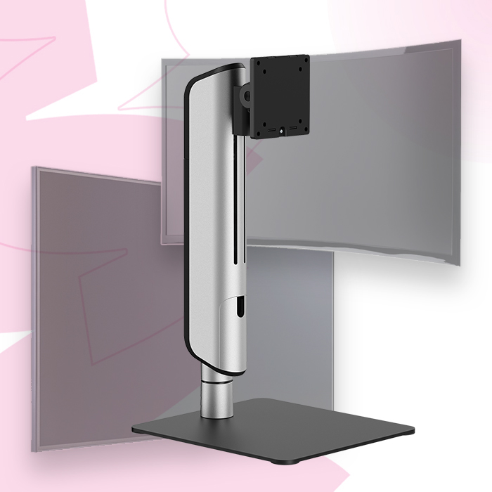 uchwyt do monitora, uchwyt biurkowy, uchwyt 49 cali, wolnostojący uchwyt do monitora, Spacetronik SPA-B111, VESA, duży monitor, uchwyt do biura, ergonomia, podstawka do monitora