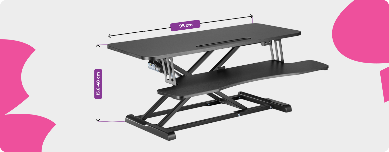 elektryczna podstawka do biurka, regulowana podstawka biurkowa, podstawka sit stand, converter biurkowy x-lift, biurko z regulacją wysokości, podstawka z półką na klawiaturę, stojak na laptopa do biurka, spacetronik SPR-137LB