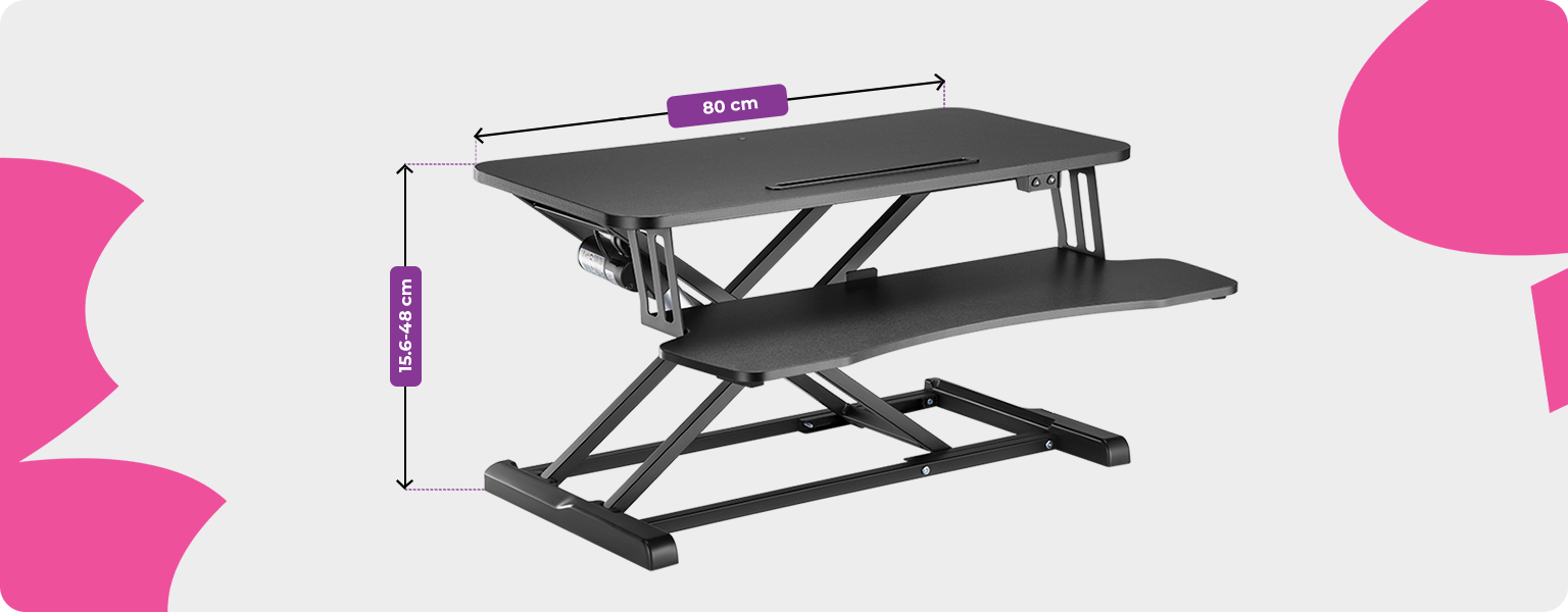 elektryczna podstawka do biurka, regulowana podstawka biurkowa, podstawka sit stand, converter biurkowy x-lift, biurko z regulacją wysokości, podstawka z półką na klawiaturę, stojak na laptopa do biurka, spacetronik spr-137mb