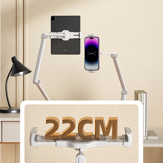 uchwyt biurkowy do tableta, podstawka na iPad, uchwyt z klamrą do biurka, uchwyt do smartfona na biurko, Spacetronik uchwyt tablet, regulowany uchwyt biurkowy, stojak do tabletu z klipsem, ramię do tableta biurko