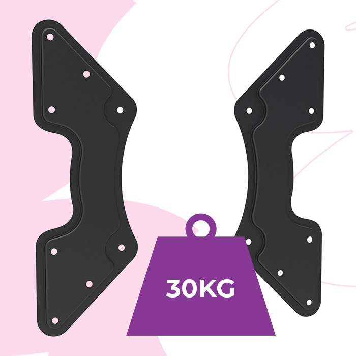 adapter VESA, przedłużenie uchwytu TV, uchwyt TV 400x400, adapter 400x200, montaż TV do VESA, uniwersalny adapter do TV, VESA adapter czarny, VESA 400x400 adapter