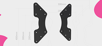 adapter VESA, przedłużenie uchwytu TV, uchwyt TV 400x400, adapter 400x200, montaż TV do VESA, uniwersalny adapter do TV, VESA adapter czarny, VESA 400x400 adapter