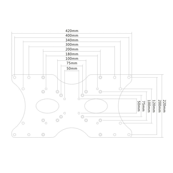 adapter VESA, przedłużenie uchwytu TV, uchwyt TV 400x400, adapter 400x200, montaż TV do VESA, uniwersalny adapter do TV, VESA adapter czarny, VESA 400x400 adapter