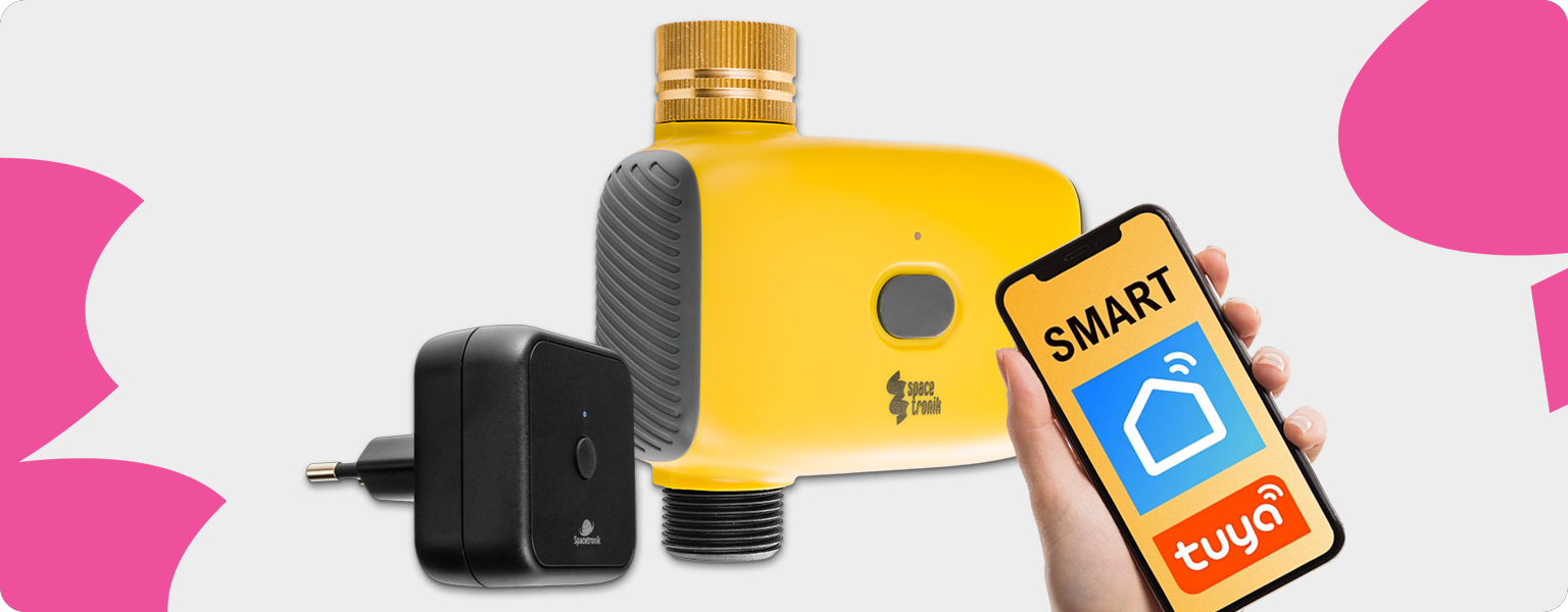 smart timer do podlewania, inteligentny sterownik nawadniania, timer ogrodowy WiFi, automatyczny harmonogram nawadniania, dwa tryby podlewania, cykliczne podlewanie, sterownik z aplikacją, timer z 20 planami nawadniania